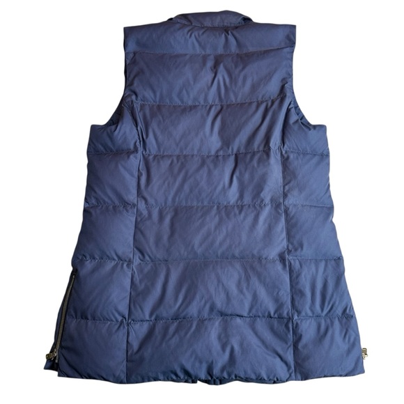 J. Jill Women’s Size M Longline Down Puffer Vest Navy‎ Blue Warm Winter Layer - Picture 3 of 7